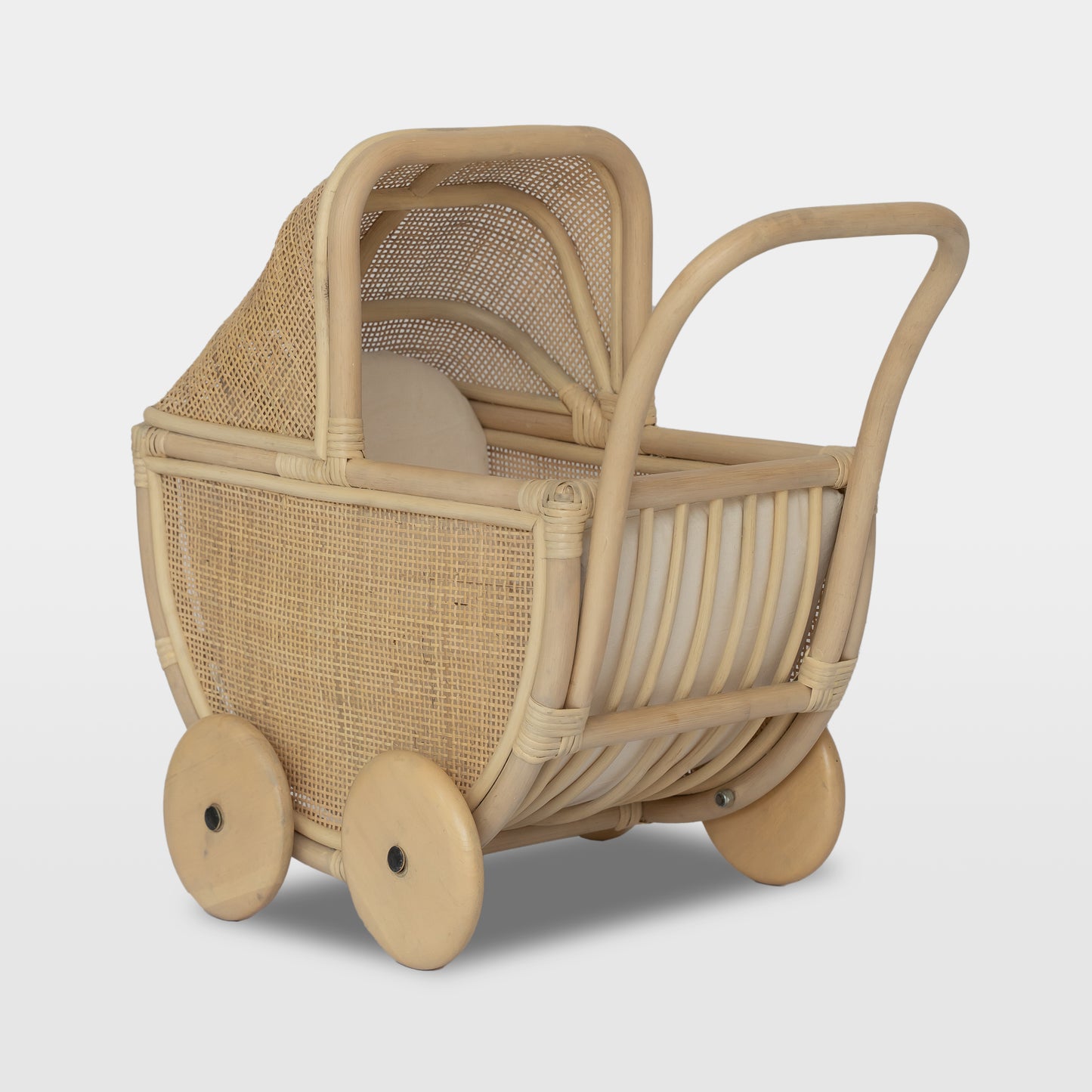 Mila Rattan Doll Pram