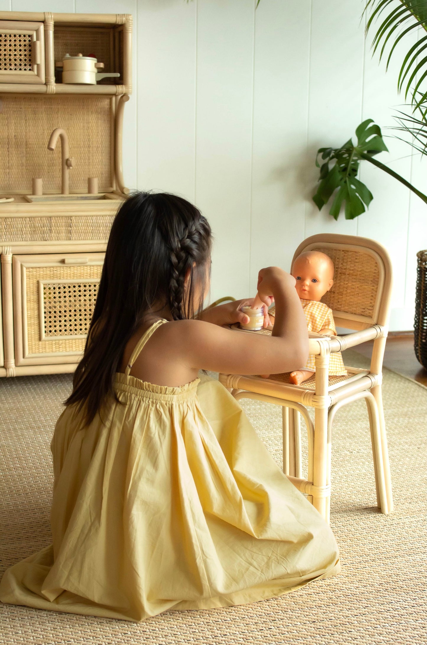 Rattan Doll Highchair